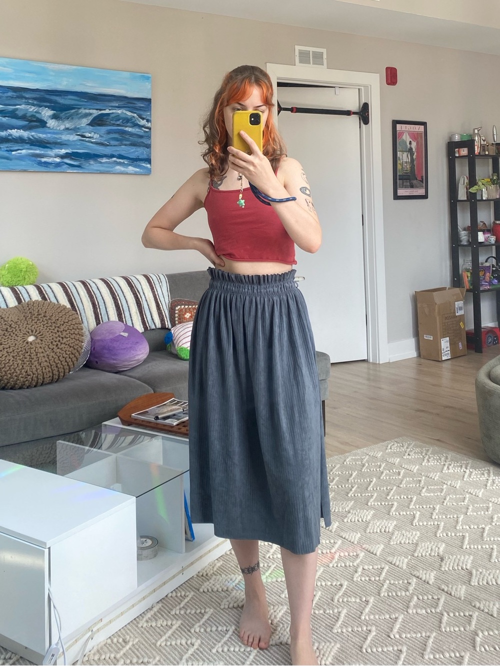 Gray Midi Skirt